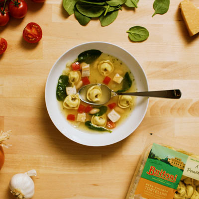 Pesto Chicken Tortellini Soup Freshly Made Italian Pasta Sauces Cheese