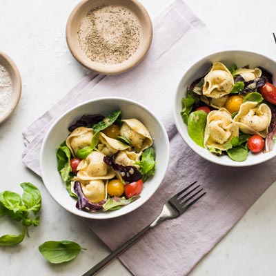 Spring Greens Tortelloni Salad with Red Wine Vinaigrette