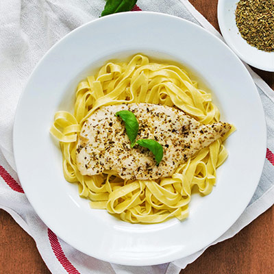 Italian Seasoned Chicken and Fettuccine