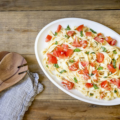 Fettuccine Tomato Basil Salad