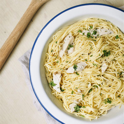 Angel Hair Pasta with Chicken, Lemon and Fresh Herbs