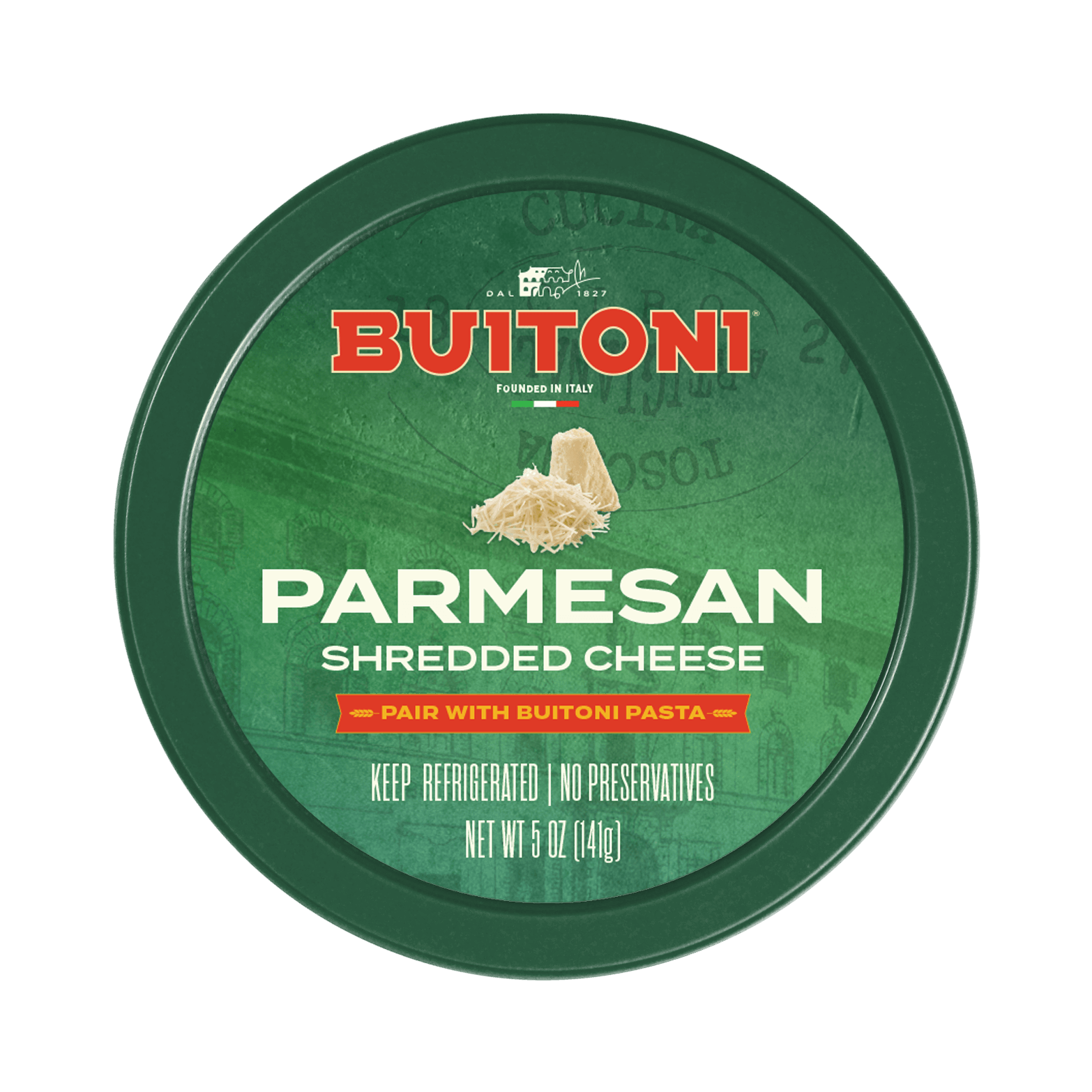 Shredded Parmesan Cheese - 5 oz. Packaging.