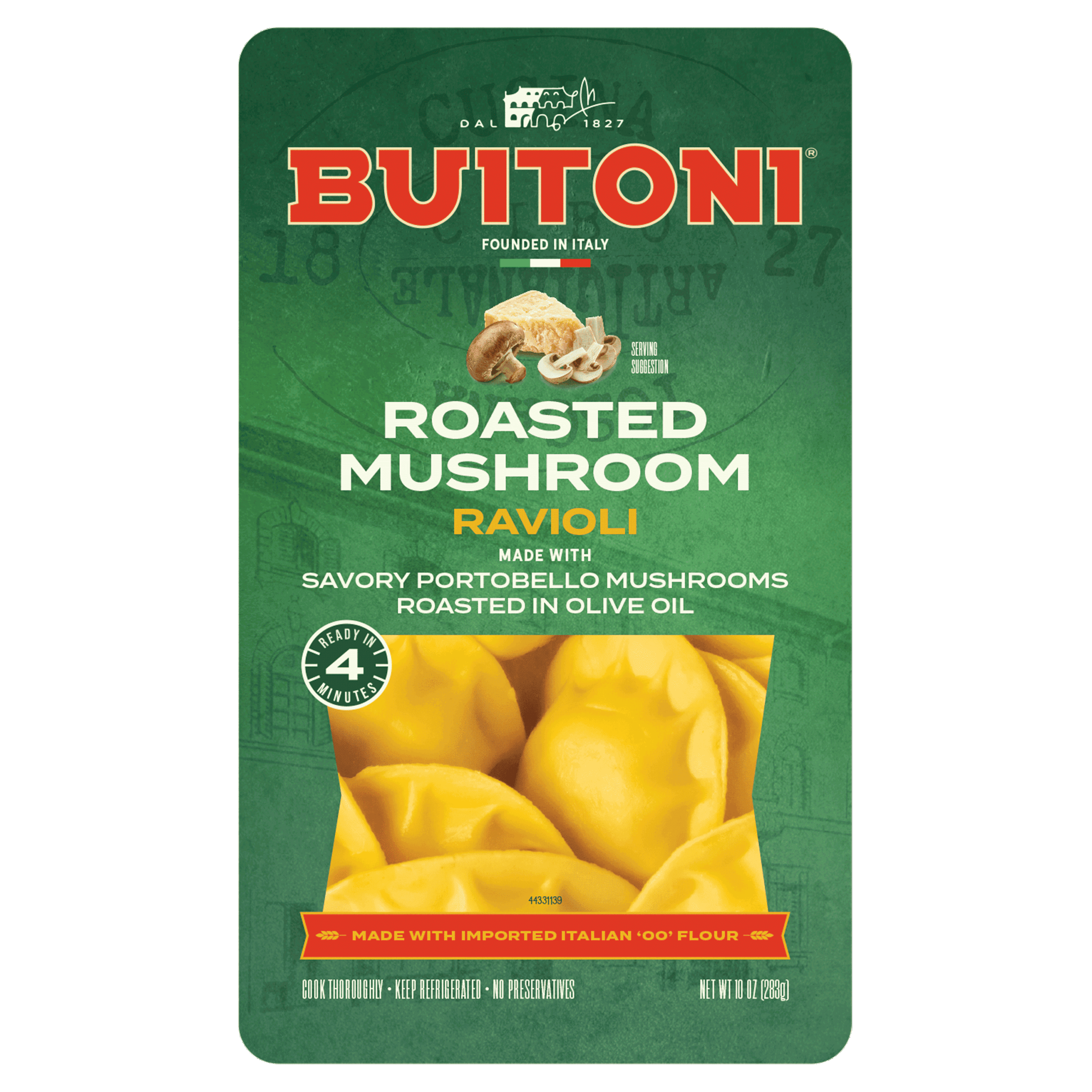 Roasted Mushroom Ravioli – 10 oz. Packaging.