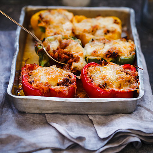 Stuffed Italian Peppers with Parmesan Cream